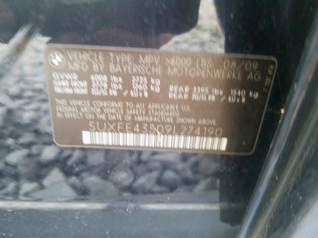 5UXFE43509L274190 - 2009 BMW X5 XDRIVE3 BLUE photo 10