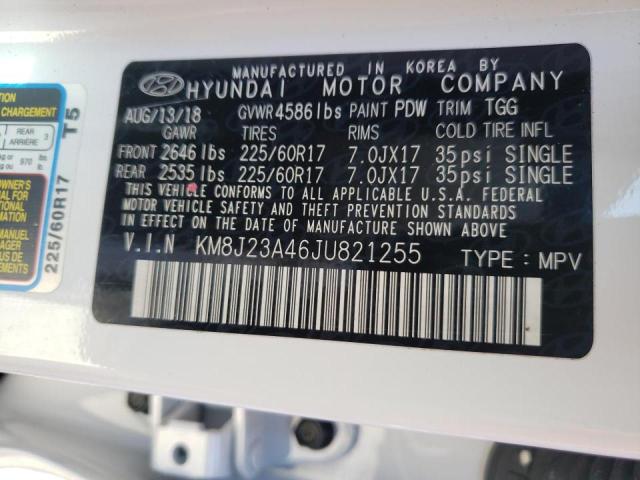 KM8J23A46JU821255 - 2018 HYUNDAI TUCSON SE WHITE photo 10