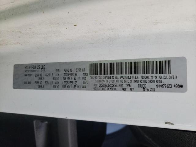 3C6URVJGXKE551201 - 2019 RAM PROMASTER Ақ фото 10