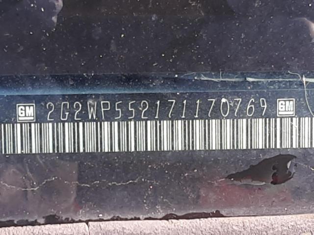 2G2WP552171170769 - 2007 PONTIAC GRAND PRIX ვერცხლისფერი ფოტო 10