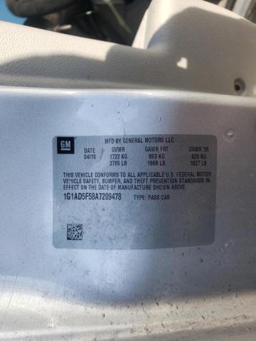 1G1AD5F58A7209478 - 2010 CHEVROLET COBALT 1LT SILVER photo 10