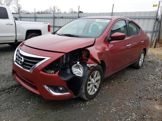 3N1CN7AP2KL815165 - 2019 NISSAN VERSA S BURGUNDY photo 2