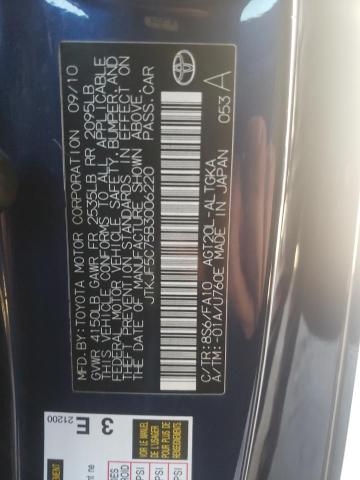 JTKJF5C75B3006220 - 2011 TOYOTA SCION TC ლურჯი ფოტო 10