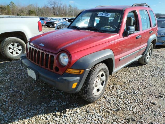 1J4GK48K96W268809 - 2006 JEEP LIBERTY RED photo 2