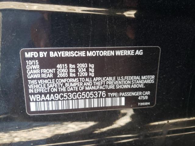 WBA4A9C53GG505376 - 2016 BMW 428 I GRAN BLACK photo 10