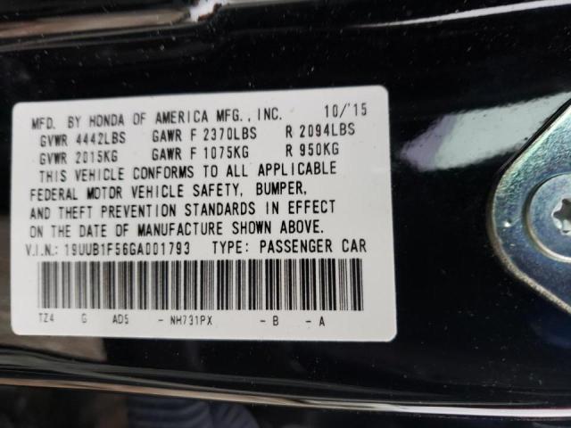 19UUB1F56GA001793 - 2016 ACURA TLX TECH BLACK photo 10