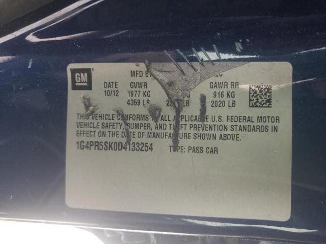 1G4PR5SK0D4133254 - 2013 BUICK VERANO CON BLUE photo 10