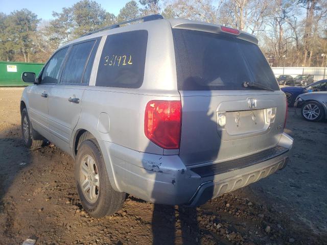 2HKYF18683H523533 - 2003 HONDA PILOT EXL SILVER photo 3