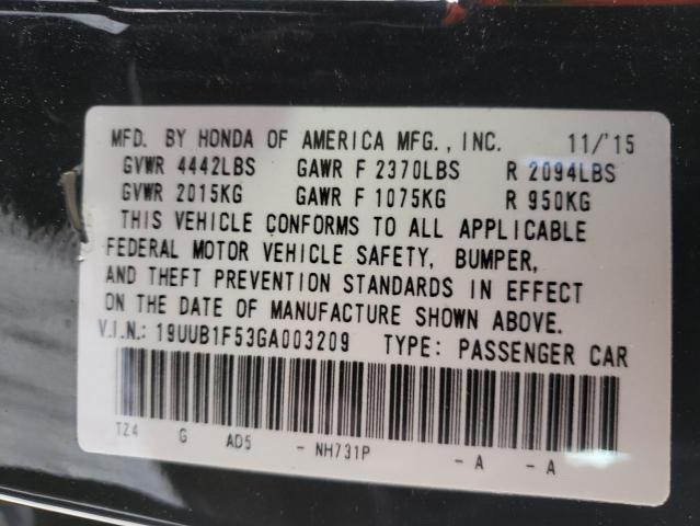 19UUB1F53GA003209 - 2016 ACURA TLX TECH BLACK photo 10