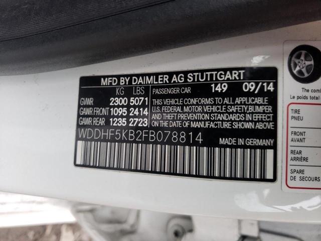 WDDHF5KB2FB078814 - 2015 MERCEDES-BENZ E 350 WHITE photo 10