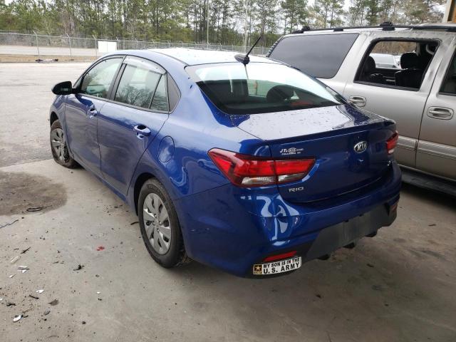 3KPA24AB7KE242350 - 2019 KIA RIO S BLUE photo 3