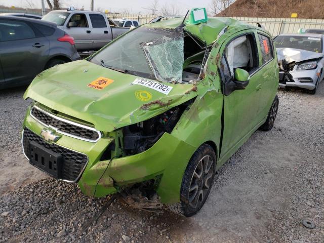 KL8CF6S91EC585714 - 2014 CHEVROLET SPARK 2LT GREEN photo 2