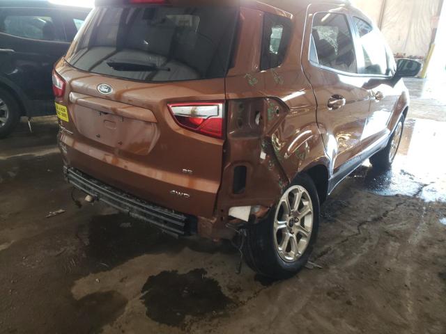 MAJ6P1UL0JC168940 - 2018 FORD ECOSPORT S ORANGE photo 9