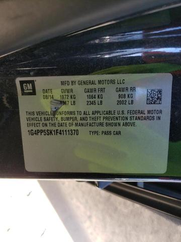 1G4PP5SK1F4111370 - 2015 BUICK VERANO GRAY photo 10