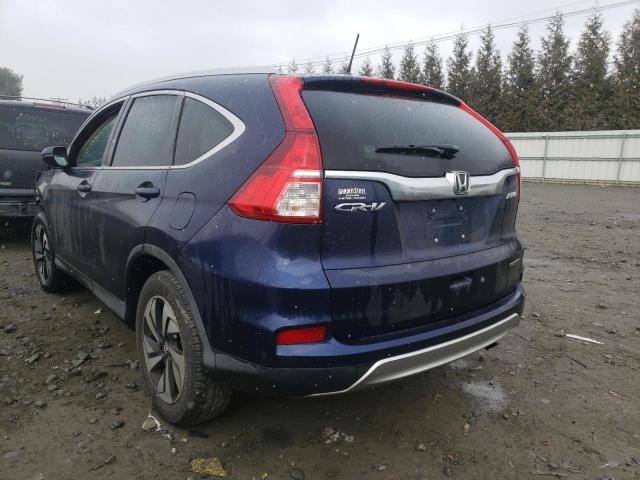 5J6RM4H9XFL069284 - 2015 HONDA CR-V TOURI BLUE photo 3