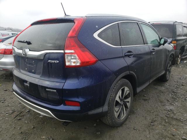 5J6RM4H9XFL069284 - 2015 HONDA CR-V TOURI BLUE photo 4