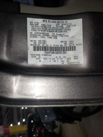 1FAHP34N16W201200 - 2006 FORD FOCUS GRAY photo 10