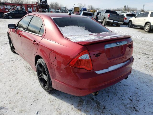 3FAHP0DC8CR169034 - 2012 FORD FUSION SPORT  photo 3