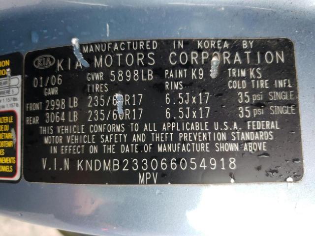 KNDMB233066054918 - 2006 KIA SEDONA BLUE photo 10