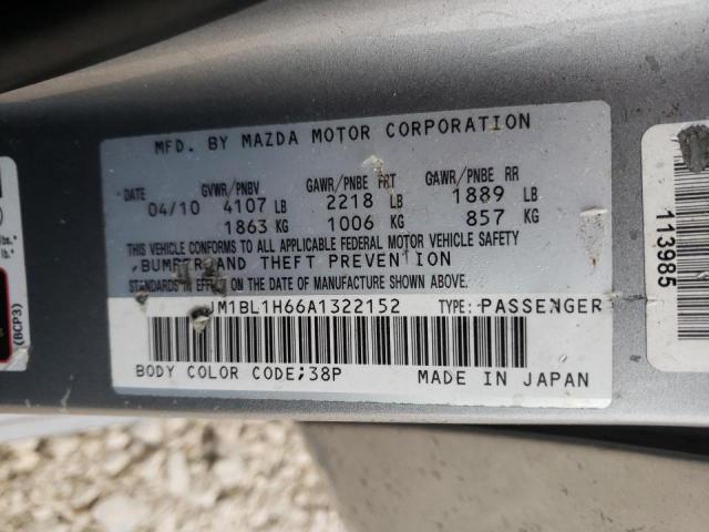 JM1BL1H66A1322152 - 2010 MAZDA 3 GRAY photo 10