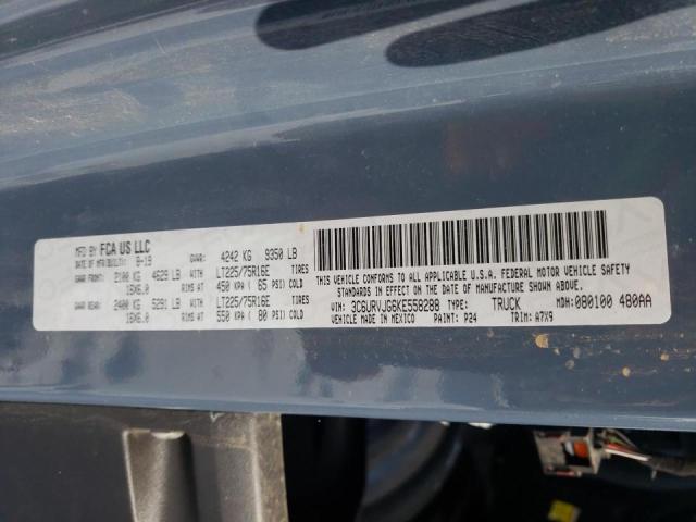 3C6URVJG6KE558288 - 2019 RAM PROMASTER BLUE photo 10