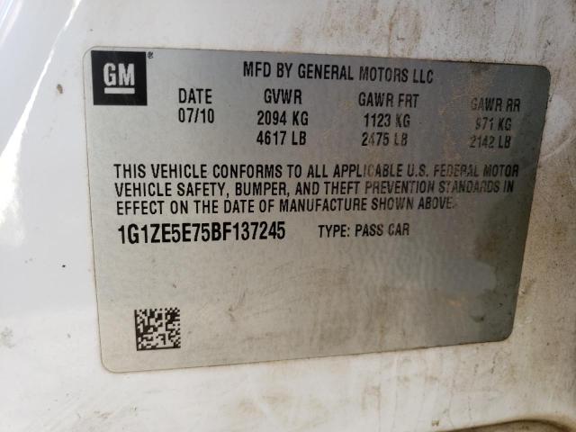 1G1ZE5E75BF137245 - 2011 CHEVROLET MALIBU LTZ თეთრი ფოტო 10