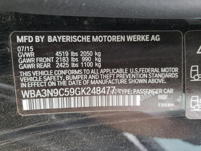 WBA3N9C59GK248477 - 2016 BMW 428 XI BLACK photo 10