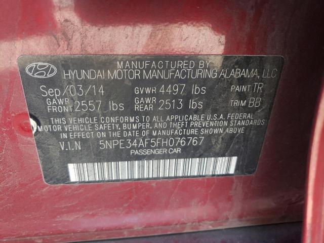 5NPE34AF5FH076767 - 2015 HYUNDAI SONATA SPORT  photo 10