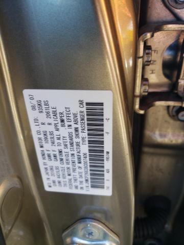 JHMCP26838C007406 - 2008 HONDA ACCORD EXL  photo 10