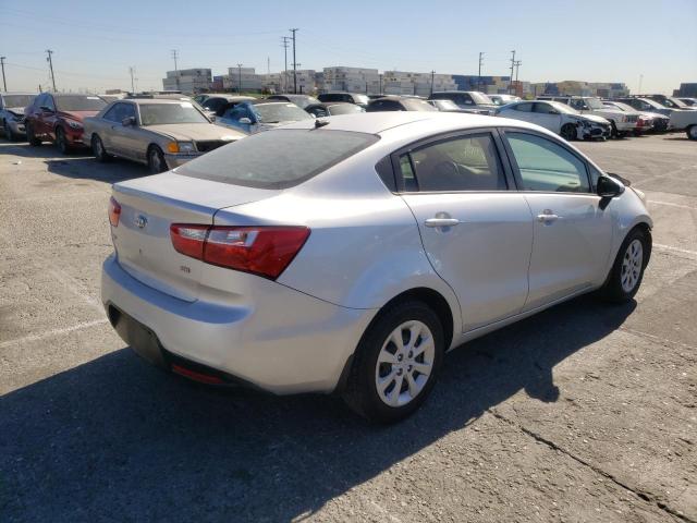 KNADM4A38E6404722 - 2014 KIA RIO LX SILVER photo 4