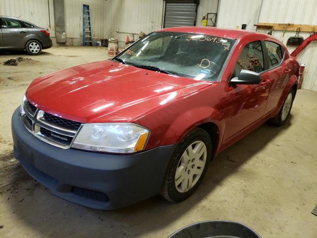 1B3BD4FB5BN516780 - 2011 DODGE AVENGER EX RED photo 2