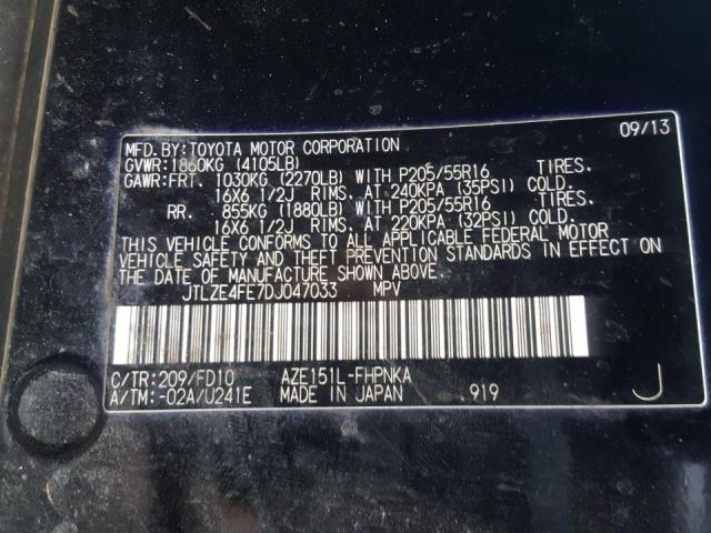 JTLZE4FE7DJ047033 - 2013 TOYOTA SCION XB 黑色 照片 10