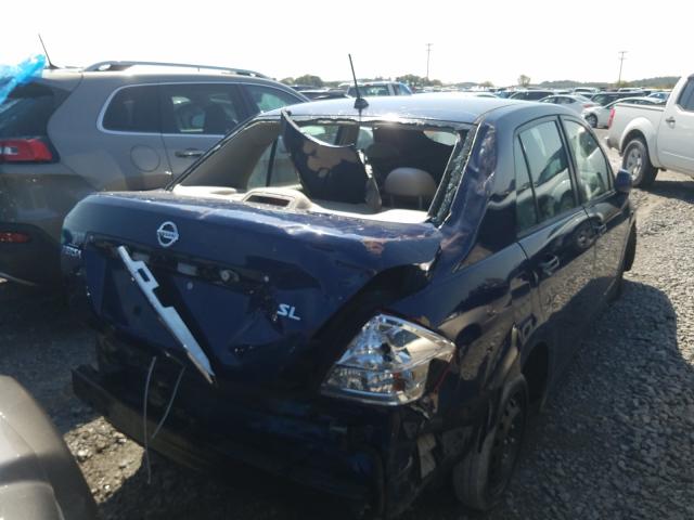 3N1BC11E99L484320 - 2009 NISSAN VERSA S BLUE photo 4