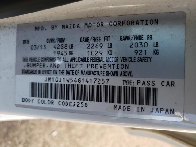 JM1GJ1W54G1417257 - 2016 MAZDA 6 GRAND TO WHITE photo 10