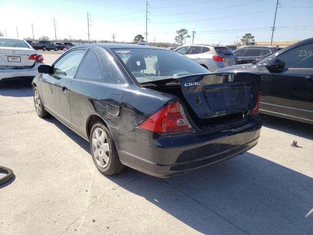 1HGEM22952L064748 - 2002 HONDA CIVIC EX BLACK photo 3