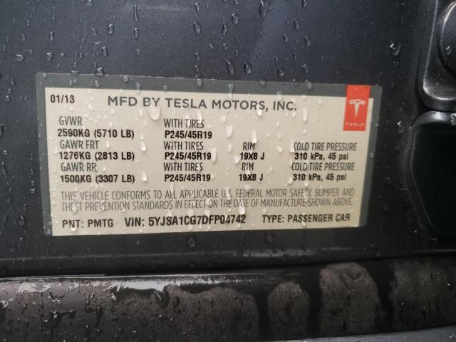 5YJSA1CG7DFP04742 - 2013 TESLA MODEL S Գրաֆիտ լուսանկար 12
