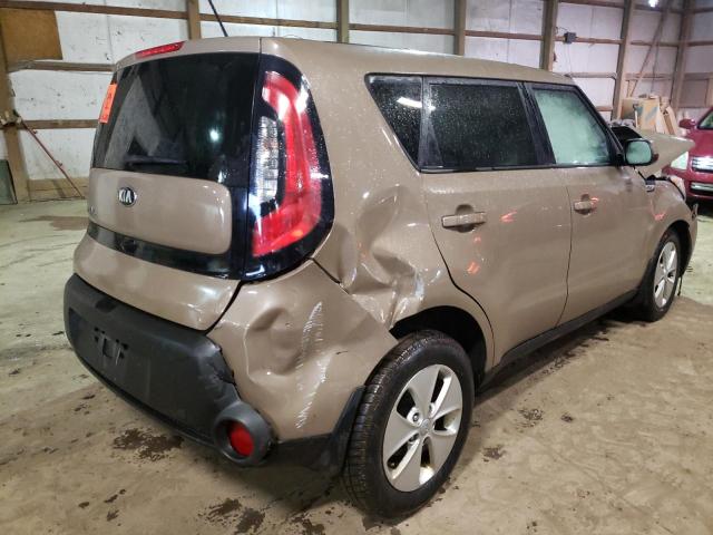 KNDJN2A23F7234392 - 2015 KIA SOUL TAN photo 4