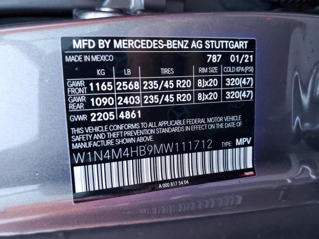 W1N4M4HB9MW111712 - 2021 MERCEDES-BENZ GLB 250 4M GRAY photo 14