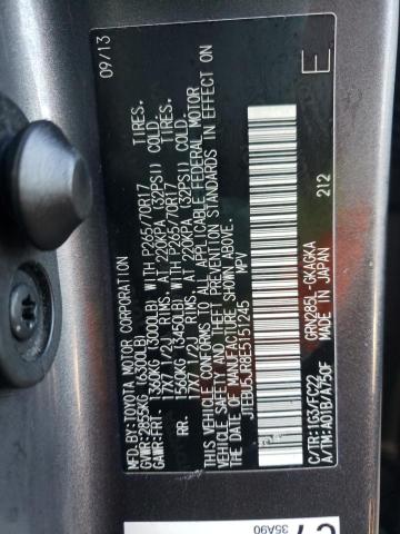 JTEBU5JR8E5151245 - 2014 TOYOTA 4RUNNER SR GRAY photo 13