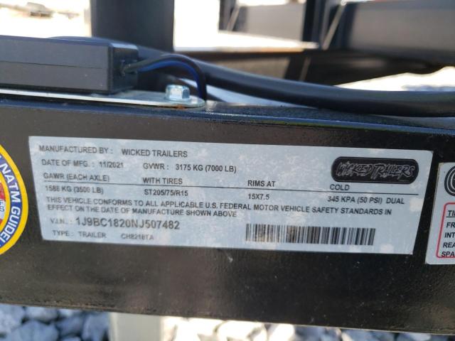 1J9BC1820NJ507482 - 2022 UTILITY TRAILER შავი ფოტო 10