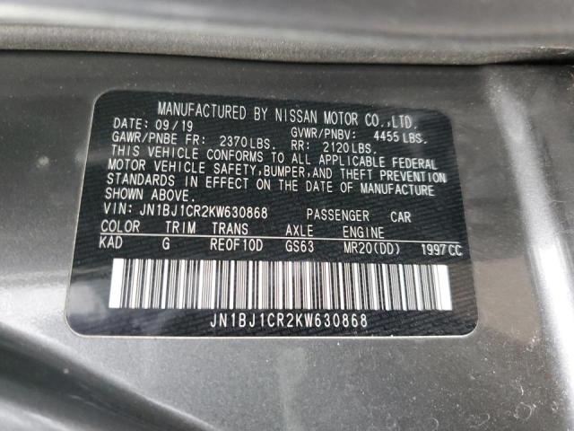 JN1BJ1CR2KW630868 - 2019 NISSAN ROGUE SPOR GRAY photo 13