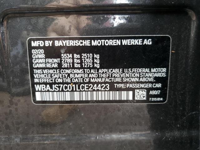 WBAJS7C01LCE24423 - 2020 BMW M550XI BLACK photo 12