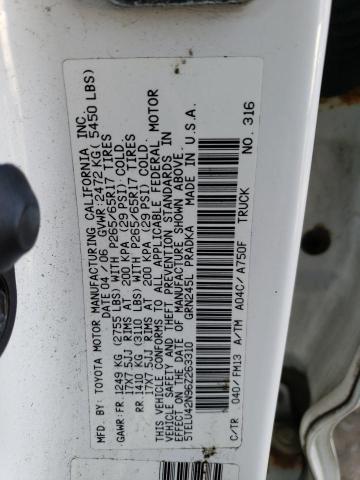 5TELU42N96Z263310 - 2006 TOYOTA TACOMA DOU Ağ foto 12