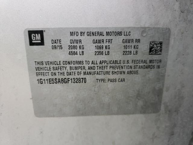 1G11E5SA8GF132870 - 2016 CHEVROLET MALIBU LIM 银色 照片 12