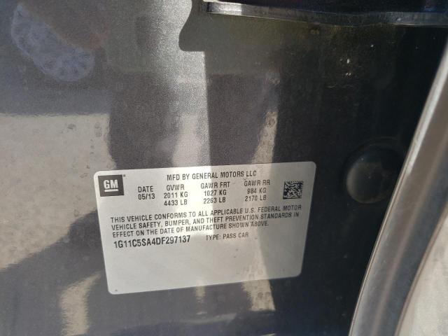 1G11C5SA4DF297137 - 2013 CHEVROLET MALIBU 1LT GRAY photo 10