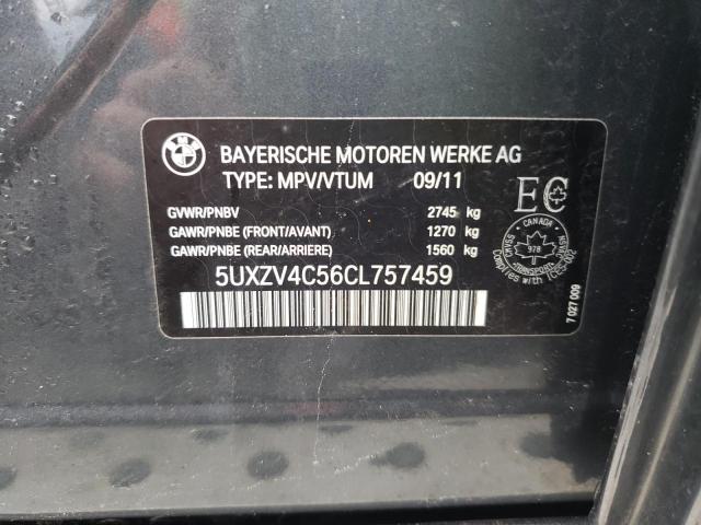 5UXZV4C56CL757459 - 2012 BMW X5 XDRIVE35I  foto 10
