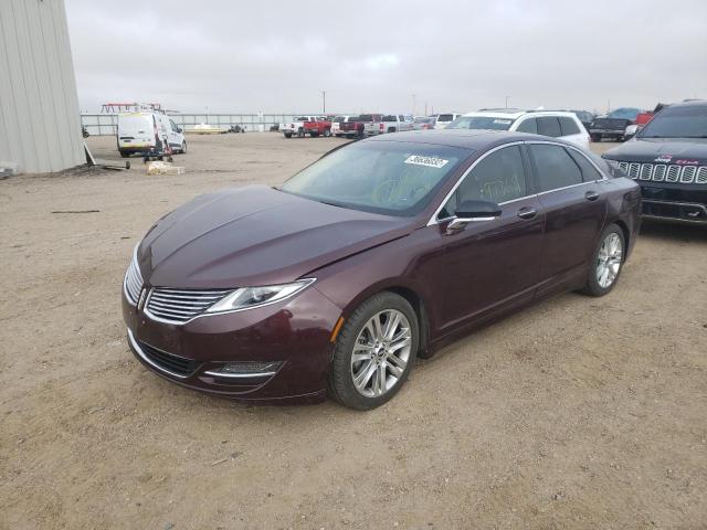 3LN6L2LU0DR828885 - 2013 LINCOLN MKZ HYBRID MAROON photo 2