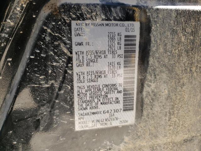 5N1AR2MM4FC642307 - 2015 NISSAN PATHFINDER შავი ფოტო 13