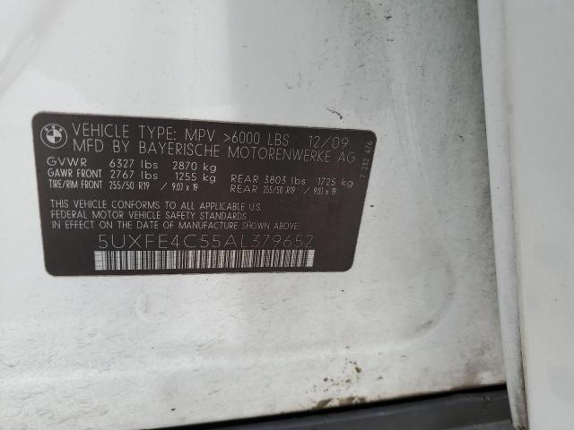 5UXFE4C55AL379652 - 2010 BMW X5 XDRIVE3 白色 照片 13