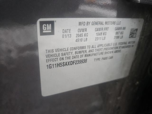 1G11H5SAXDF239938 - 2013 CHEVROLET MALIBU LTZ  ფოტო 10